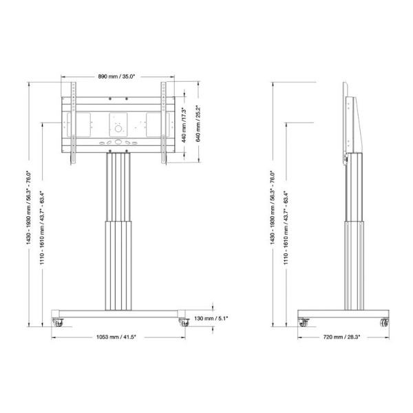 Motoriseeritud VESA kinnitus ratastel - Image 3
