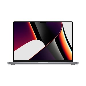 Apple MacBook Pro M1 refurbished sülearvuti eestvaade valgel taustal – 16,2 tolline Liquid Retina ekraan