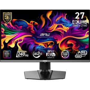 Monitor|MSI|MPG 272URX QD-OLED|27"|Gaming/4K|Matte|Panel QD-OLED|3840x2160|16:9|240 ??|0.03 ms|Swivel|Pivot|Height adjustable|Tilt|Colour Black|MPG272URXQD-OLED