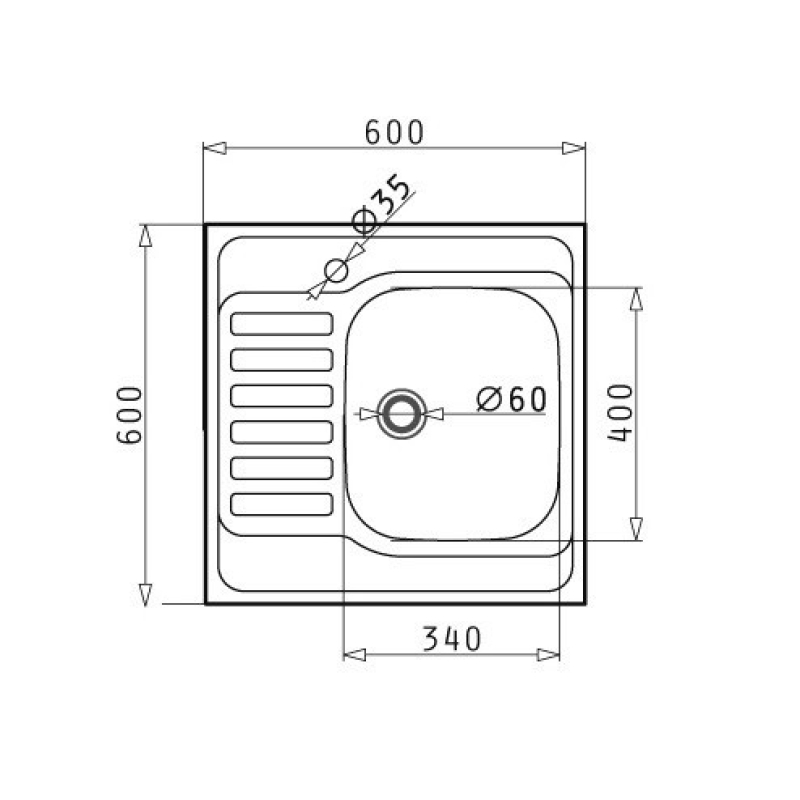 Valamu Pyramis INTL 60X60 1B 1D F kauss paremal - Image 2