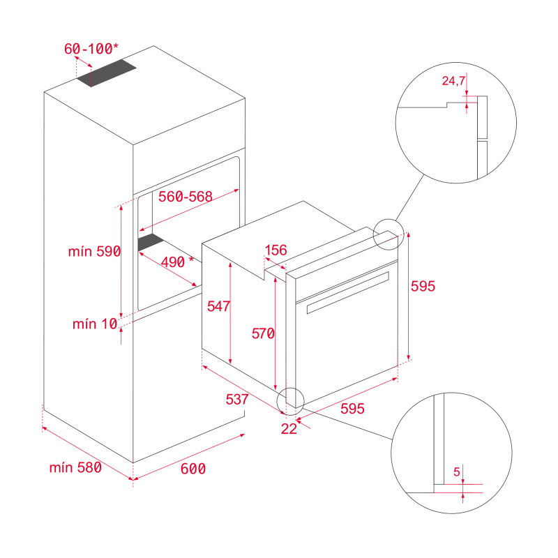 Integreeritav ahi Teka HLB 8400 FBK must - Image 6