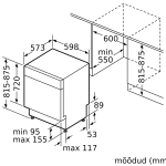 Tööpinna alla paigaldatav nõudepesumasin Bosch SMU6ECS12E - Image 7