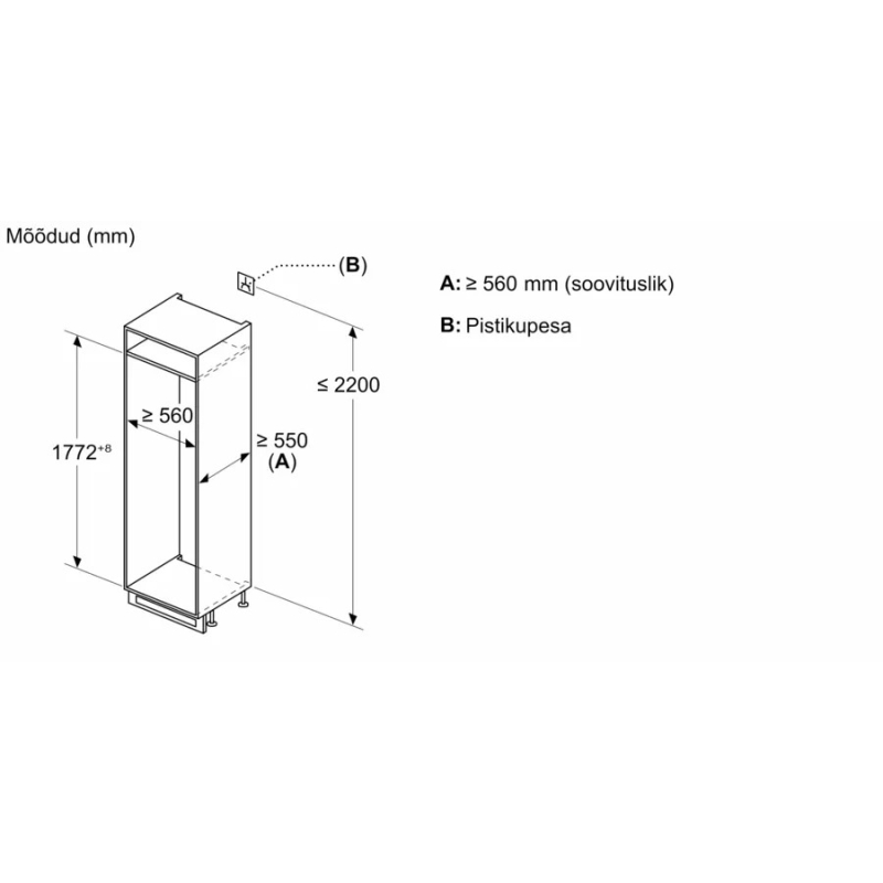 Integreeritav külmik Bosch KIN86NSE0 - Image 8