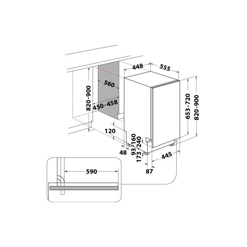 Integreeritav nõudepesumasin Whirlpool WSIC3M27C - Image 10