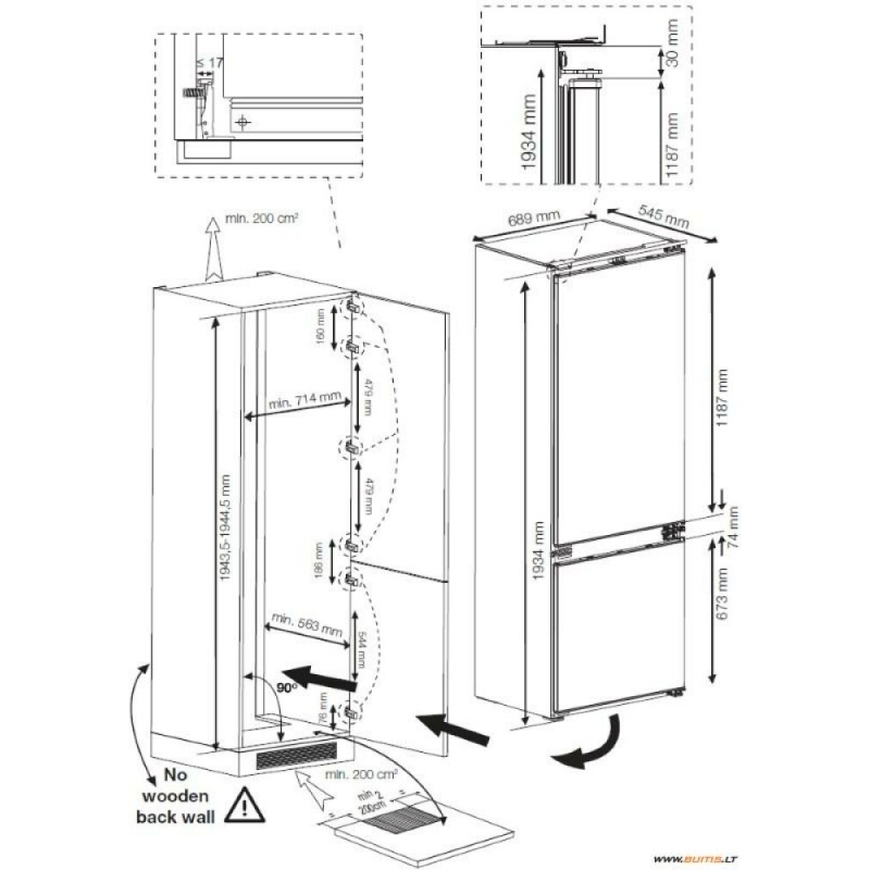 Integreeritav külmik Beko BCNE400E50SHN - Image 5