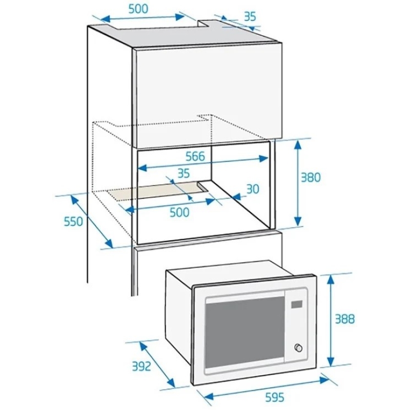 Integreeritav mikrolaineahi Beko BMGB25333WG - Image 3
