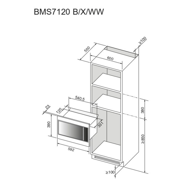 Integreeritav mikrolaineahi Brandt BMS7120B - Image 3