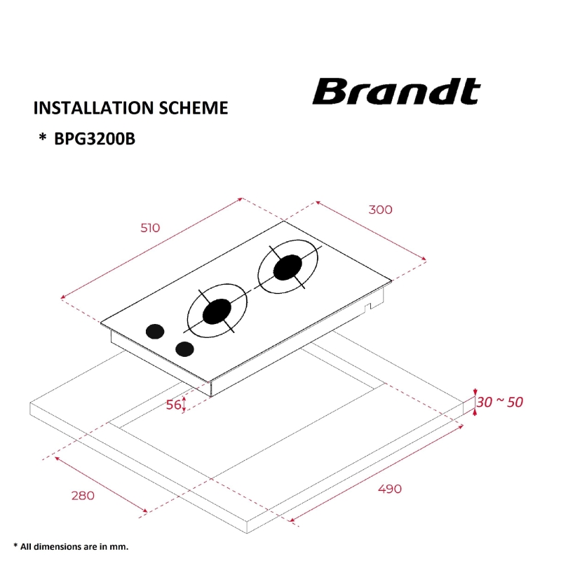 Gaasiplaat Brandt BPG3200B - Image 3