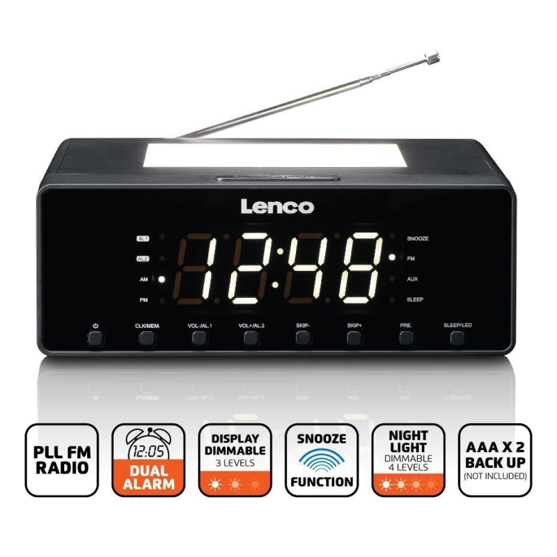 Kellraadio öövalgustusega Lenco CR540BK - Image 4