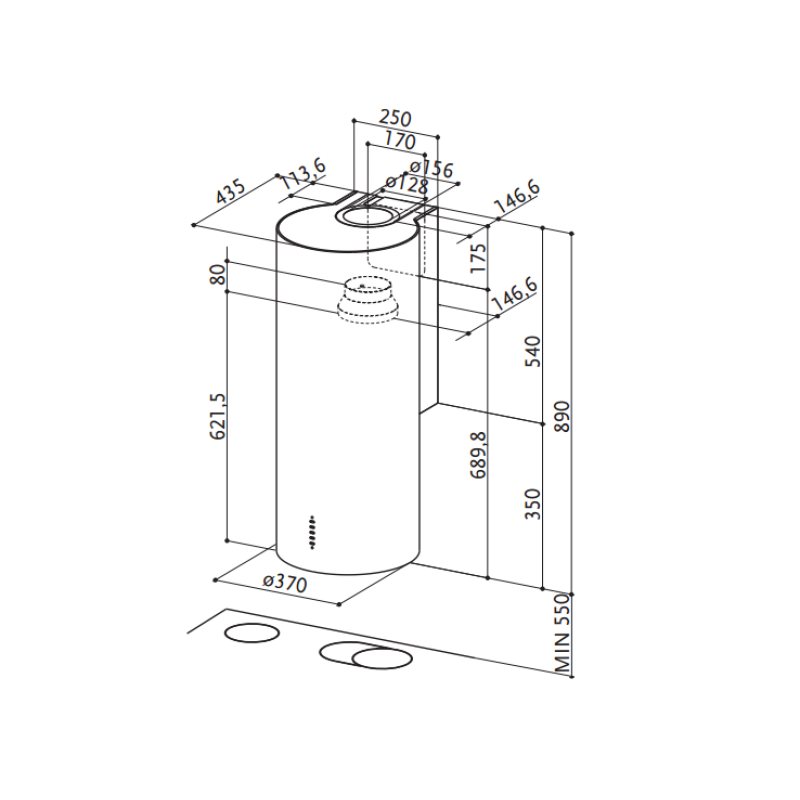Õhupuhastaja Faber Cylindra PLUS WH GLOSS A37 - Image 2