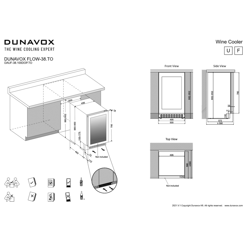 Kaetava uksega veinikülmik Dunavox DAUF-38.100DOP.TO - Image 4