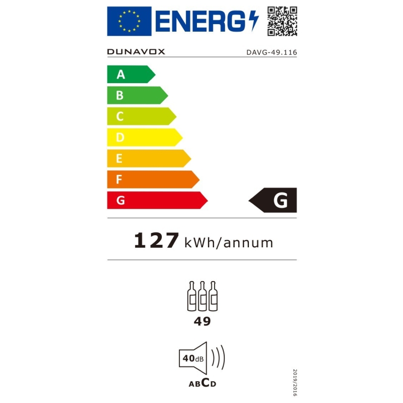 Kaetava uksega integreeritav veinikülmik Dunavox DAVG-49.116DOP.TO - Image 3