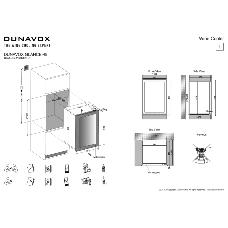 Kaetava uksega integreeritav veinikülmik Dunavox DAVG-49.116DOP.TO - Image 5