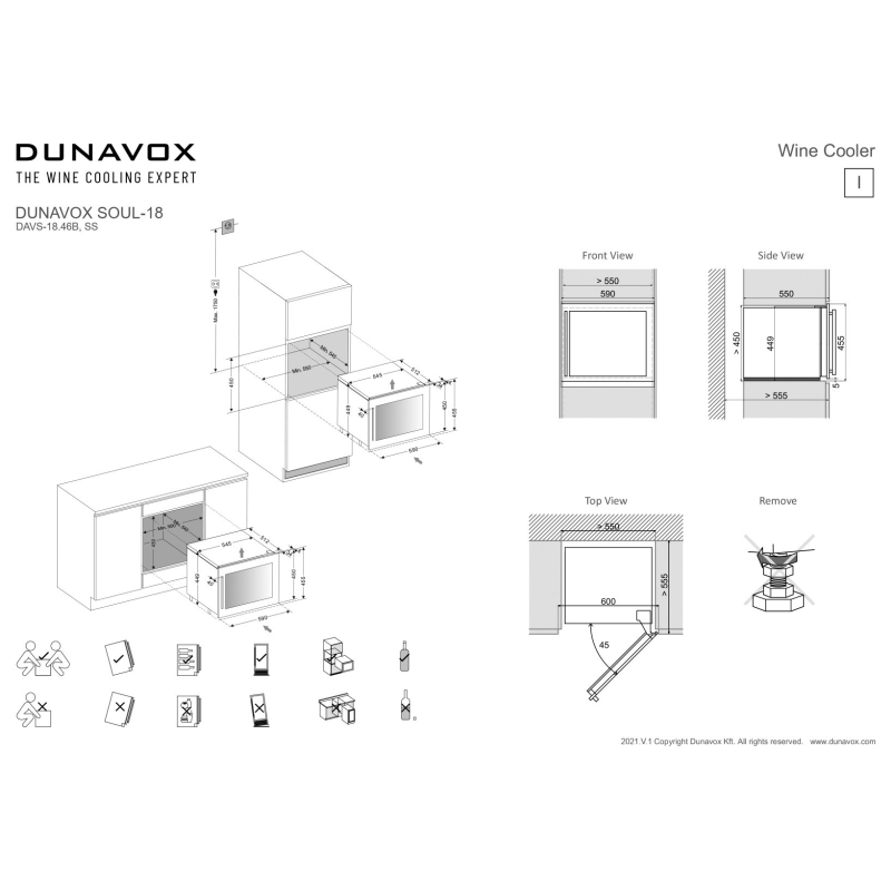 Integreeritav veinikülmik Dunavox DAVS-18.46SS - Image 6