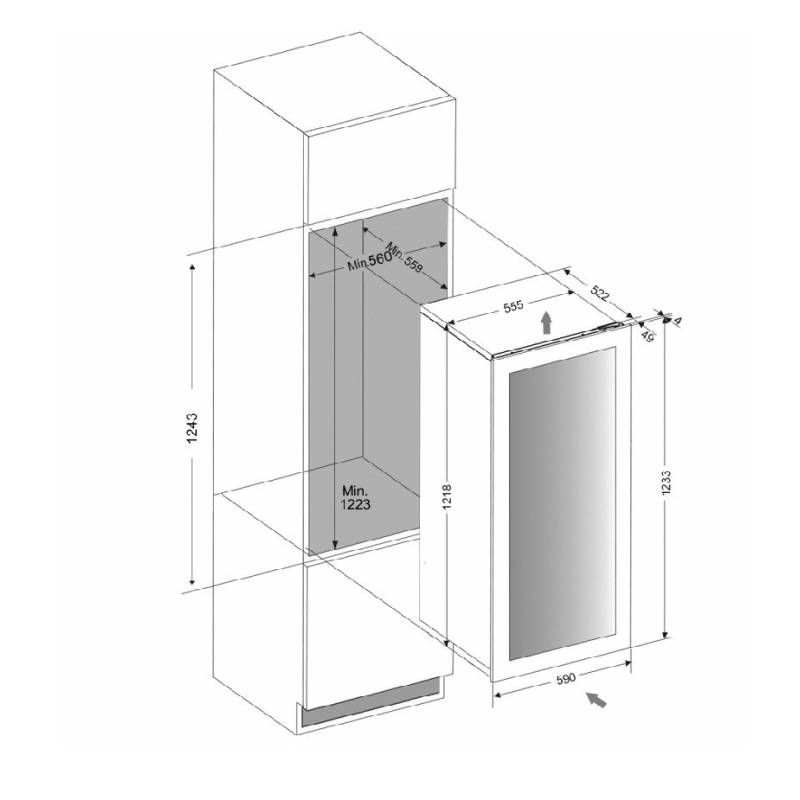 Integreeritav veinikülmik Dunavox DVN-70.185DB.TO Noble - Image 6