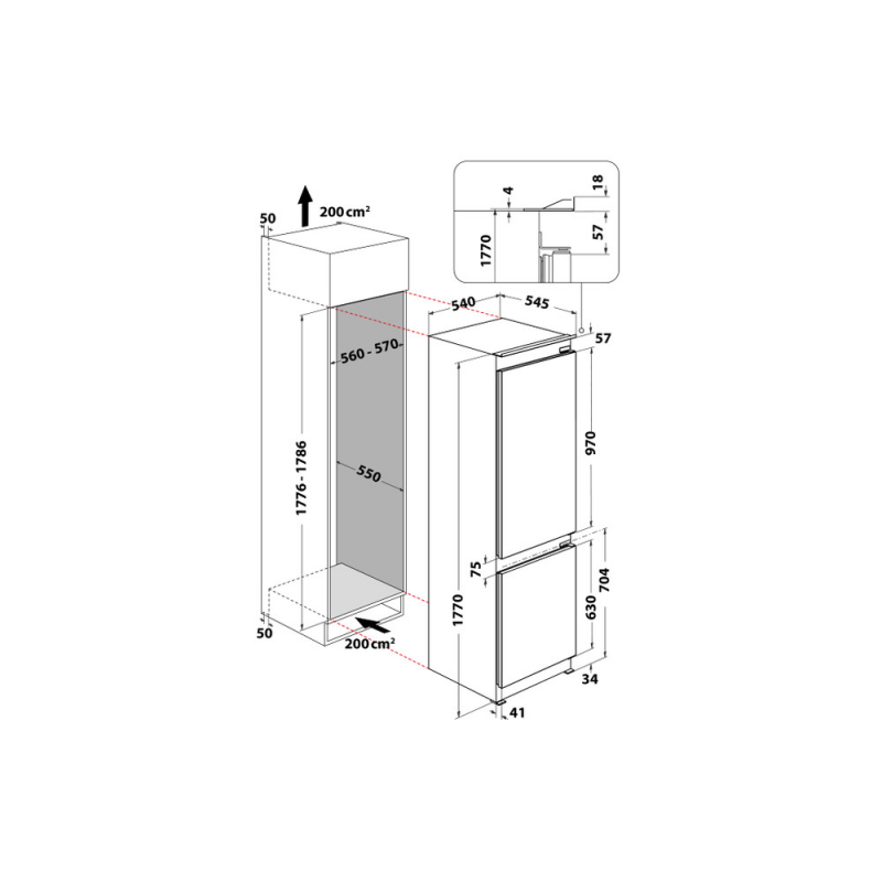 Integreeritav külmik Indesit INC18T112 - Image 5