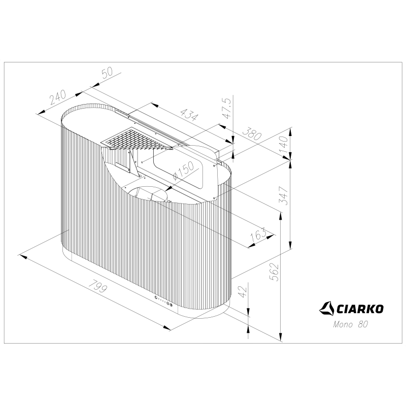 Õhupuhastaja Ciarko Design Mono 80 SmartLink valge - Image 3
