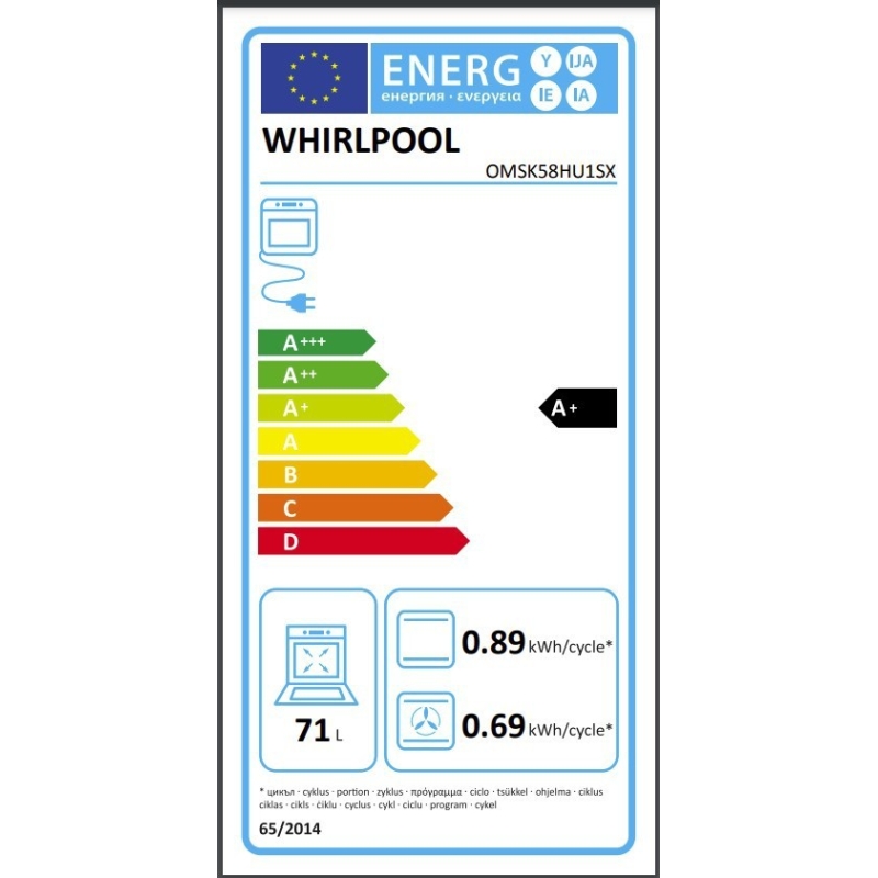 Integreeritav ahi Whirlpool OMSK58HU1SX - Image 6
