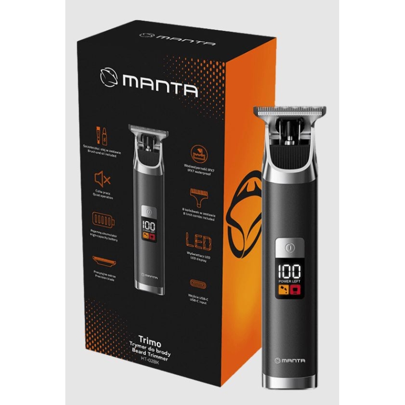 Juuste- ja habemetrimmer Manta HT02BK - Image 8