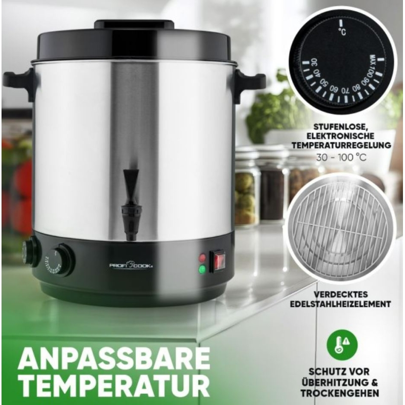 Pastöriseerija-joogimahuti 32L ProfiCook PCEKA1283 - Image 3