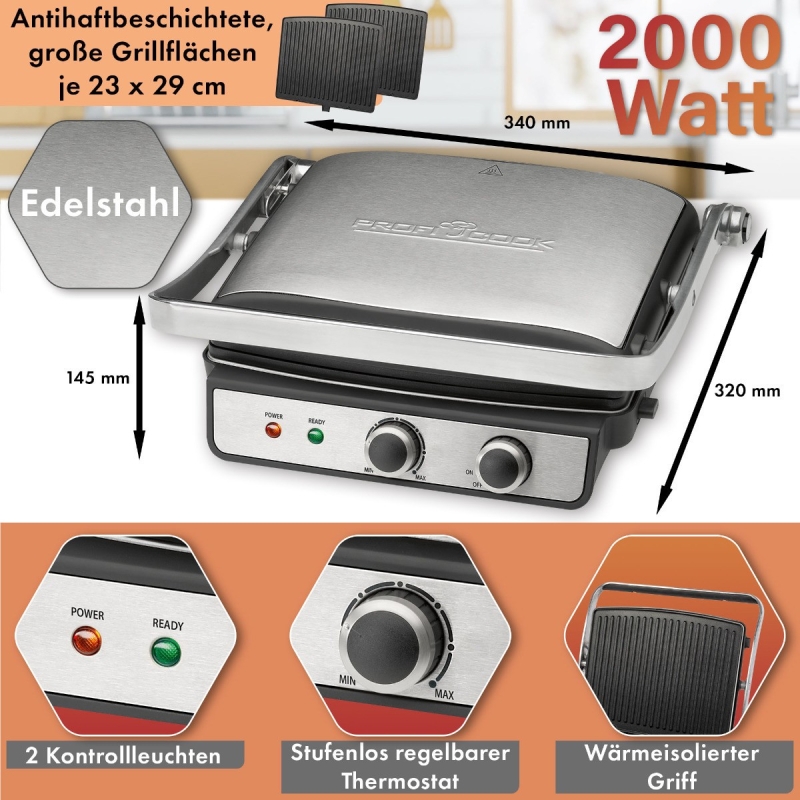 Kontaktgrill ProfiCook PCKG1264 - Image 6