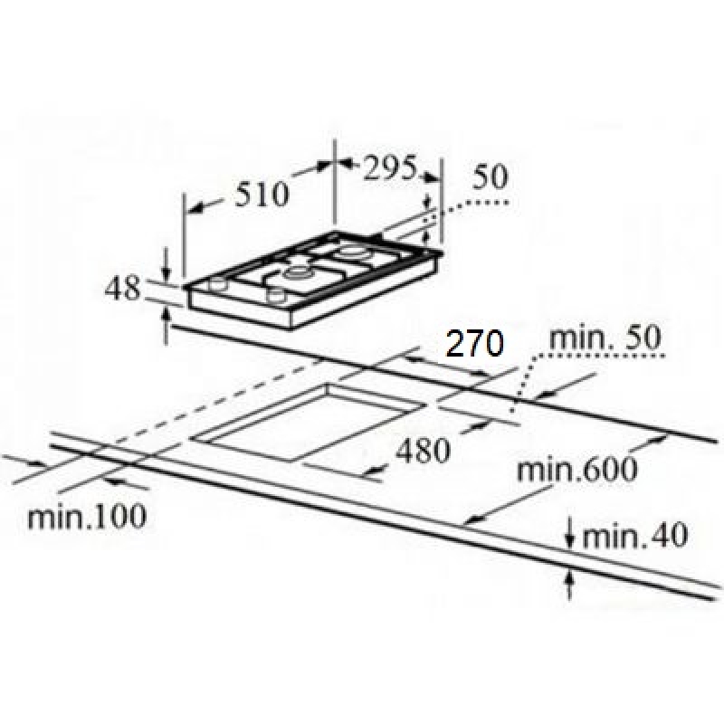 Gaasiplaat Schlosser PGH32GCFFD must - Image 2