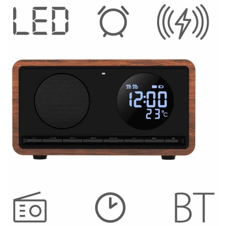 Kellraadio juhtmevaba laadijaga Manta RDI912B
