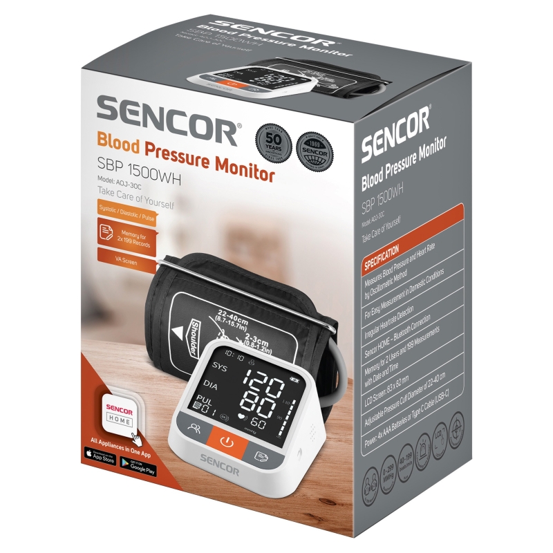 Vererõhumõõtja Sencor SBP1500WH, Bluetooth + WiFi - Image 4