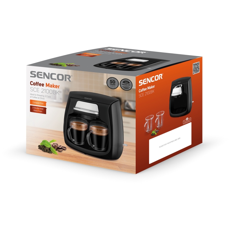 Kohvimasin kahele tassile Sencor SCE2100BK, must - Image 6