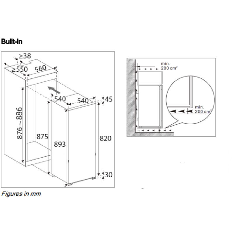 Integreeritav külmik Bomann VSE7809 - Image 3