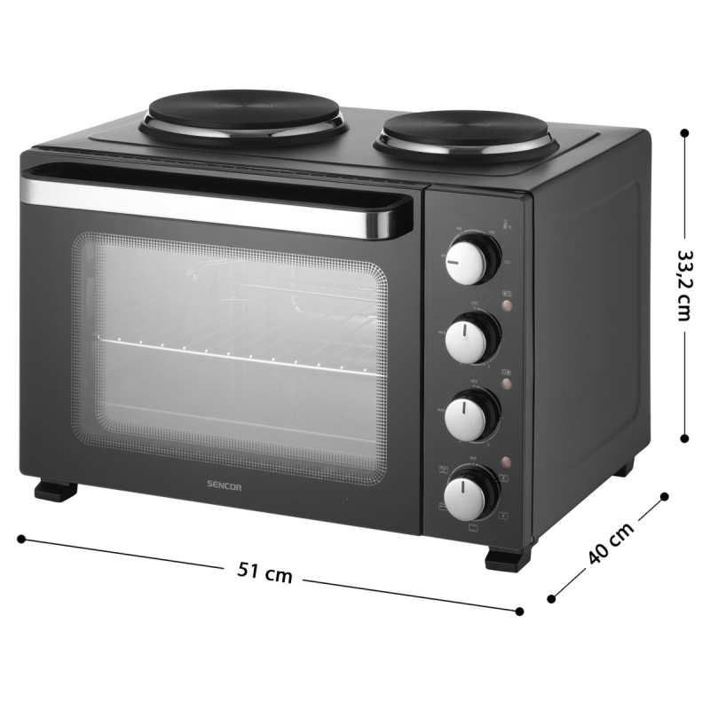 Sencor SEO3500BK lauaahi 2 keedualaga, must 35 l - Image 2
