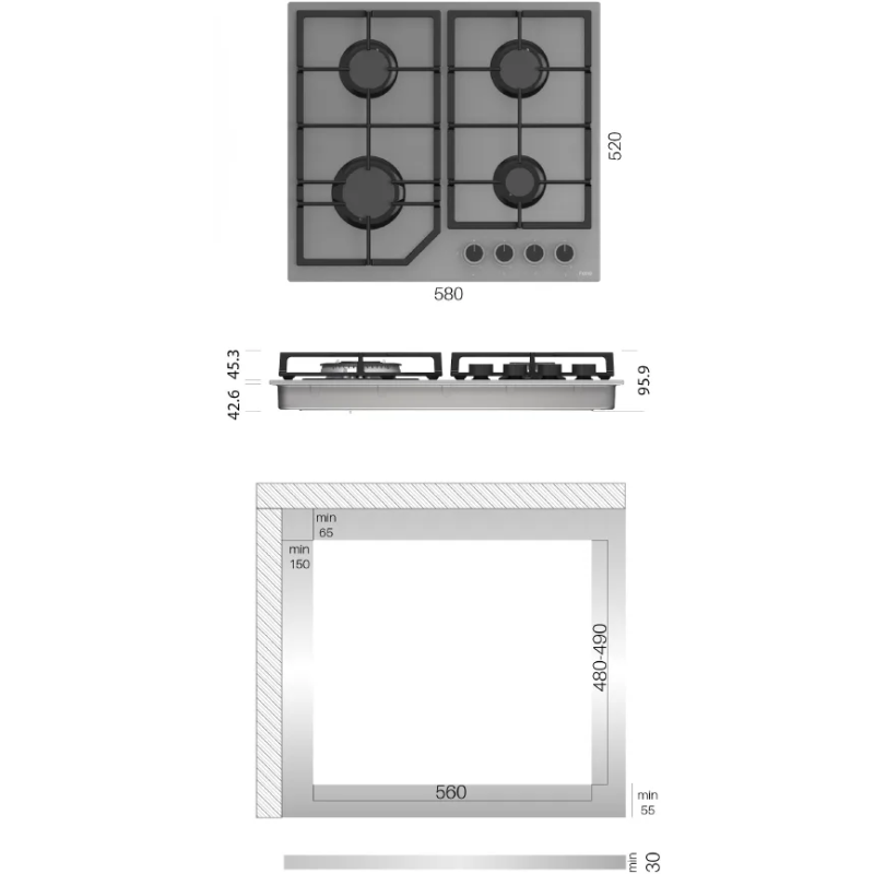 Gaasipliidiplaat Kluge KPG6030BG - Pilt 4