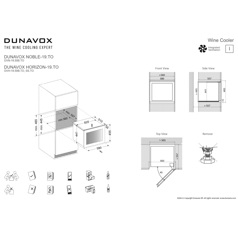 Integreeritav veinikülmik Dunavox DVN-19.50B.TO Noble - Pilt 7