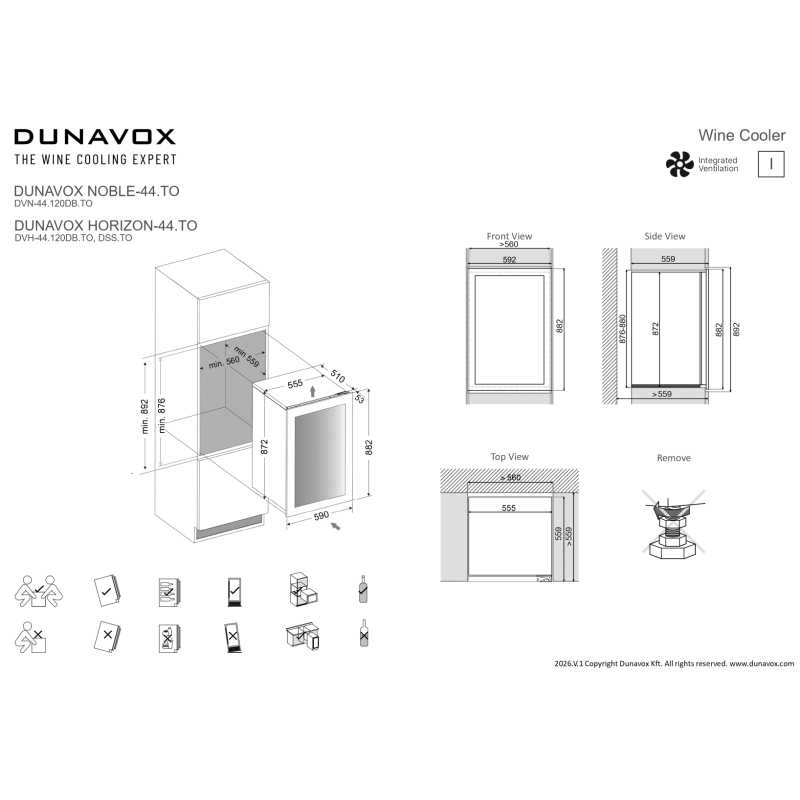 Integreeritav veinikülmik Dunavox DVN-44.120DB.TO Noble - Pilt 7