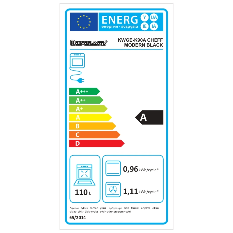 Gaasipliit elektriahjuga Ravanson KWGEK90 Chef Modern black - Pilt 4