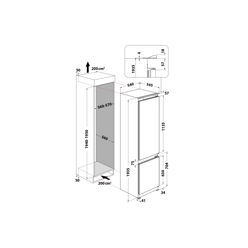 Integreeritav külmik Whirlpool WHC20D023D1SF - Pilt 8