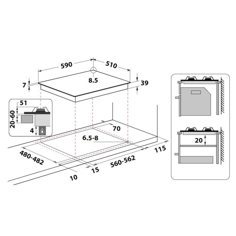 Gaasiplaat Whirpool AKWL628IXL - Pilt 5