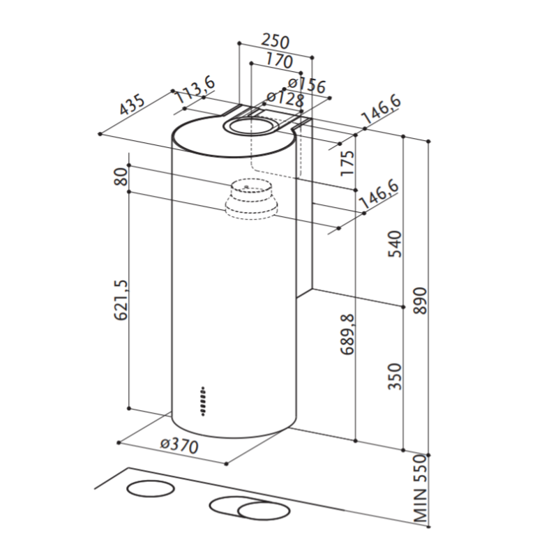 Õhupuhastaja Faber Cylindra/2 EV8 2EL XH890 - Pilt 2
