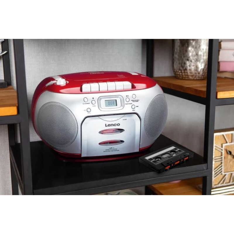 CD-raadio kassetimängijaga Lenco SCD420RD, punane - Pilt 4